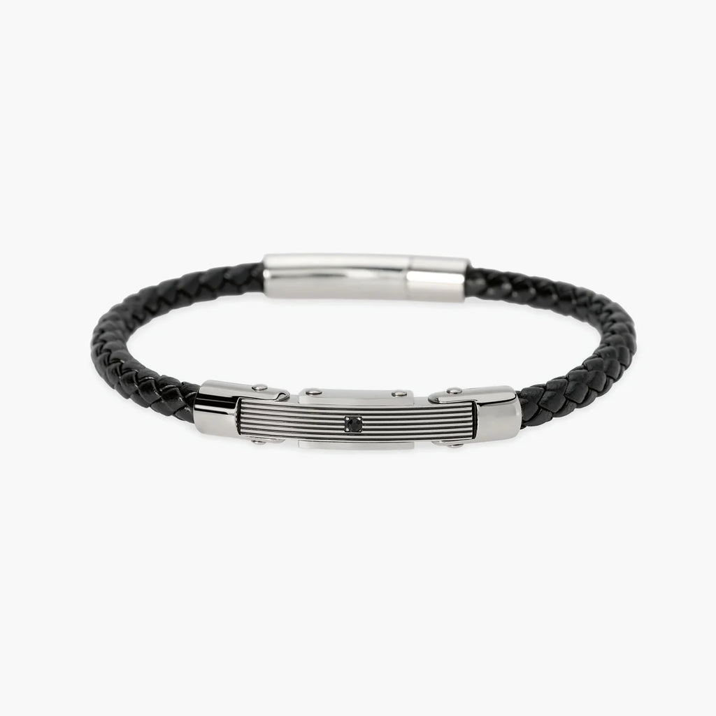 Bracciale Kidult uomo con lab leather e piastra centrale