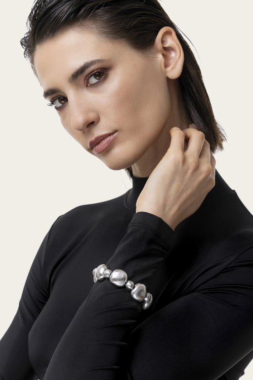 Bracciale elastico Vestopazzo donna Sfere bombate alternate
