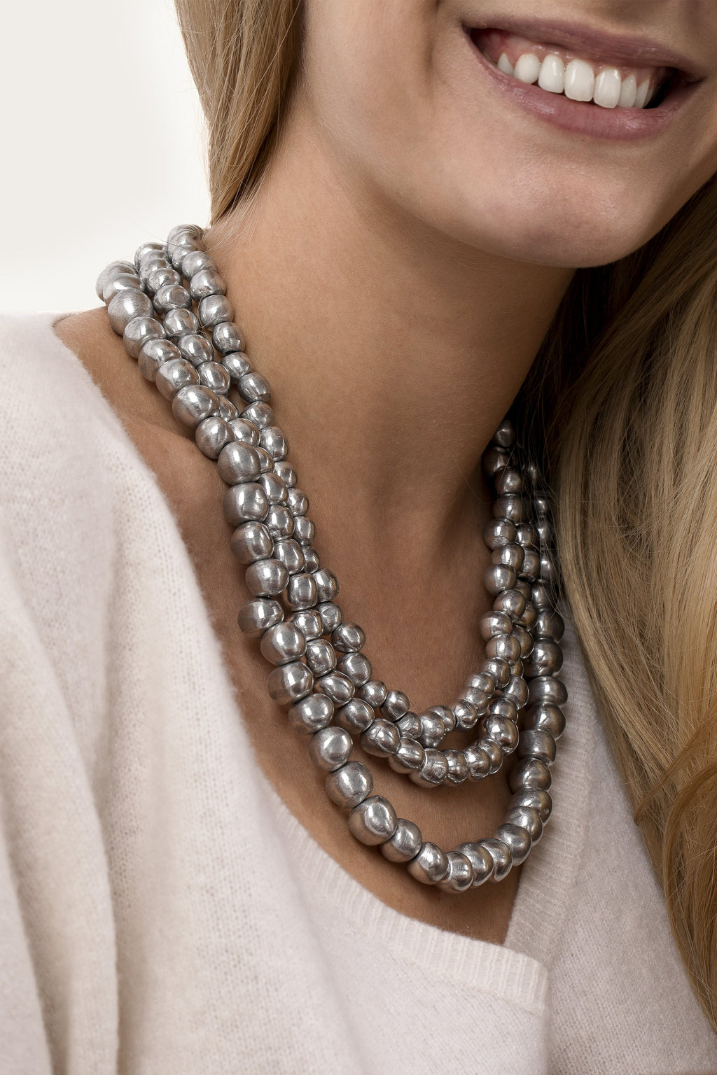 Collana Vestopazzo donna Tre fili sfere