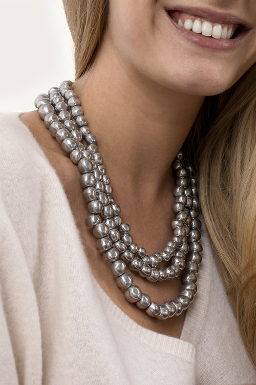 Collana Vestopazzo donna Tre fili sfere