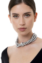 Collana Vestopazzo donna Tre fili con sfera big centrale
