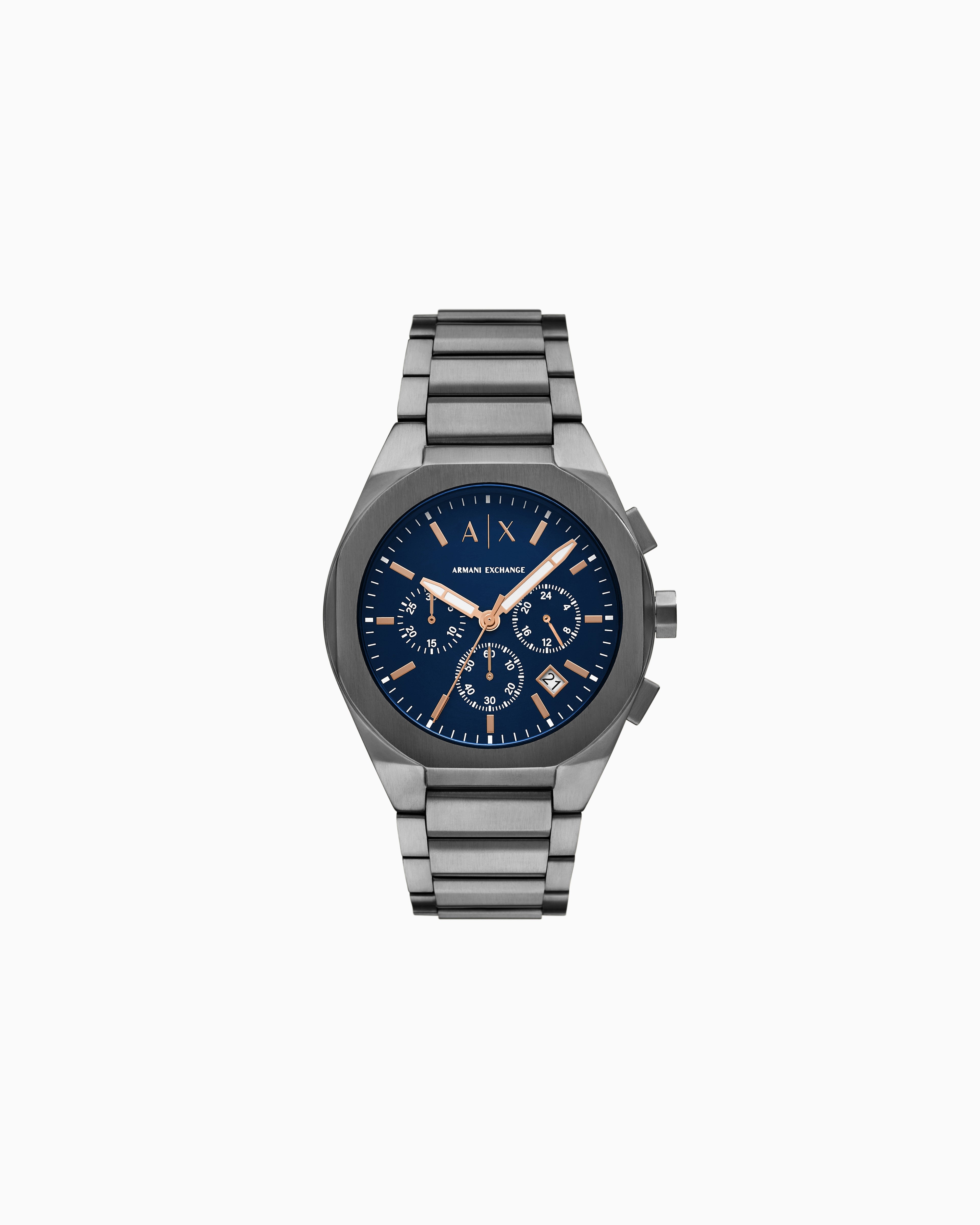 Orologio uomo Armani Exchange Acciaio canna di fucile e quadrante blu