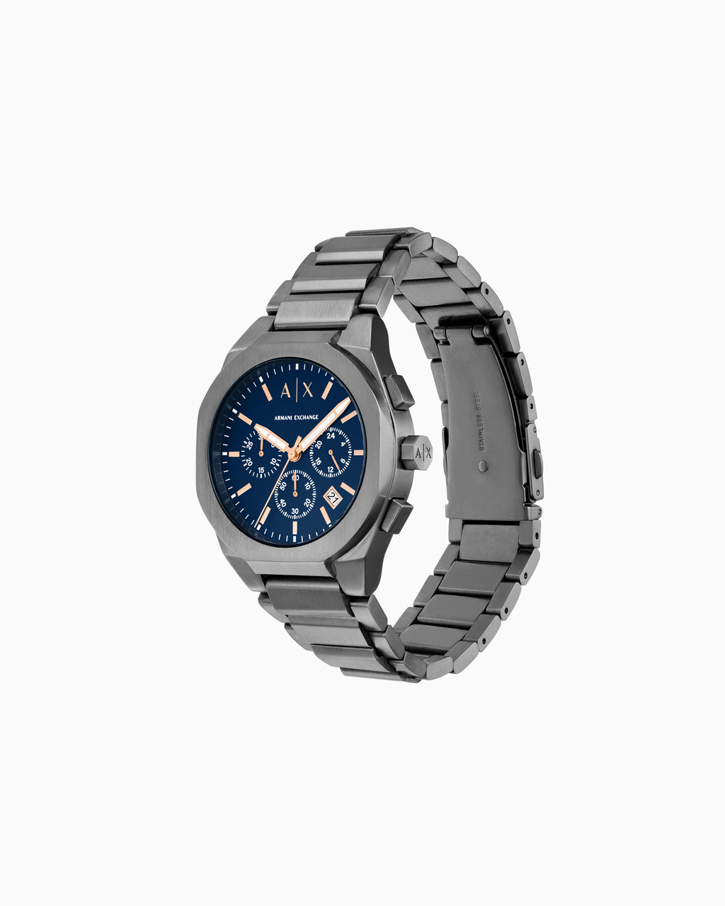 Orologio uomo Armani Exchange Acciaio canna di fucile e quadrante blu