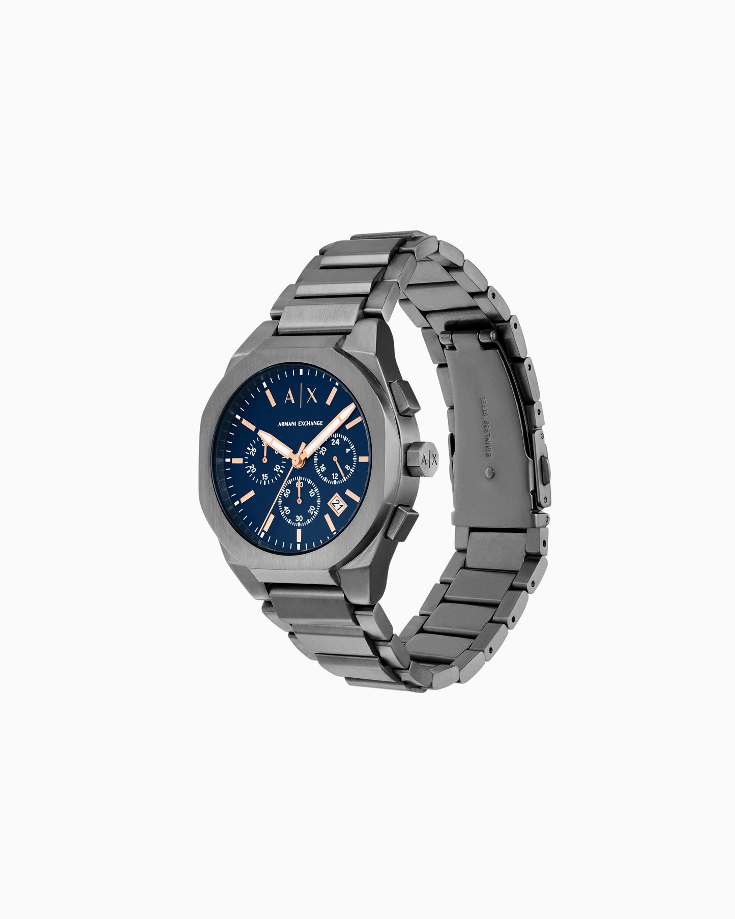 Orologio uomo Armani Exchange Acciaio canna di fucile e quadrante blu