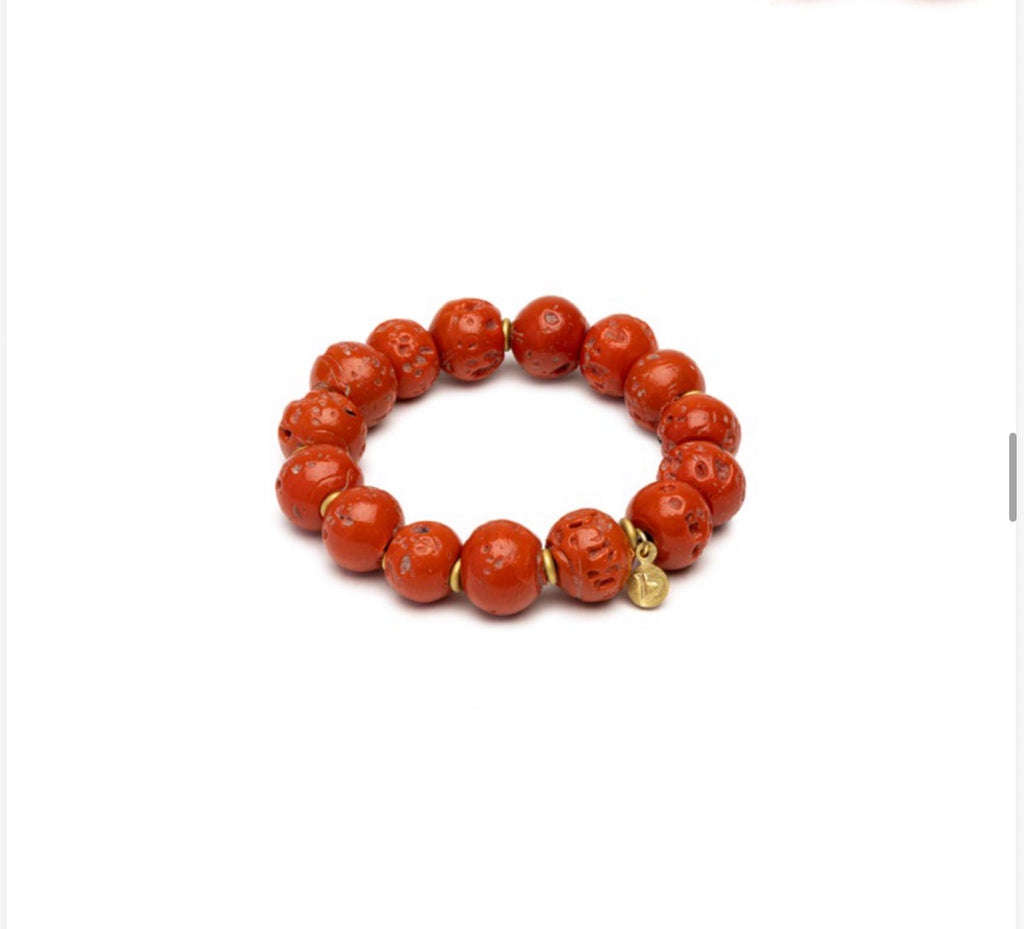 Bracciale Vestopazzo Coral Elastico Sfere corallo