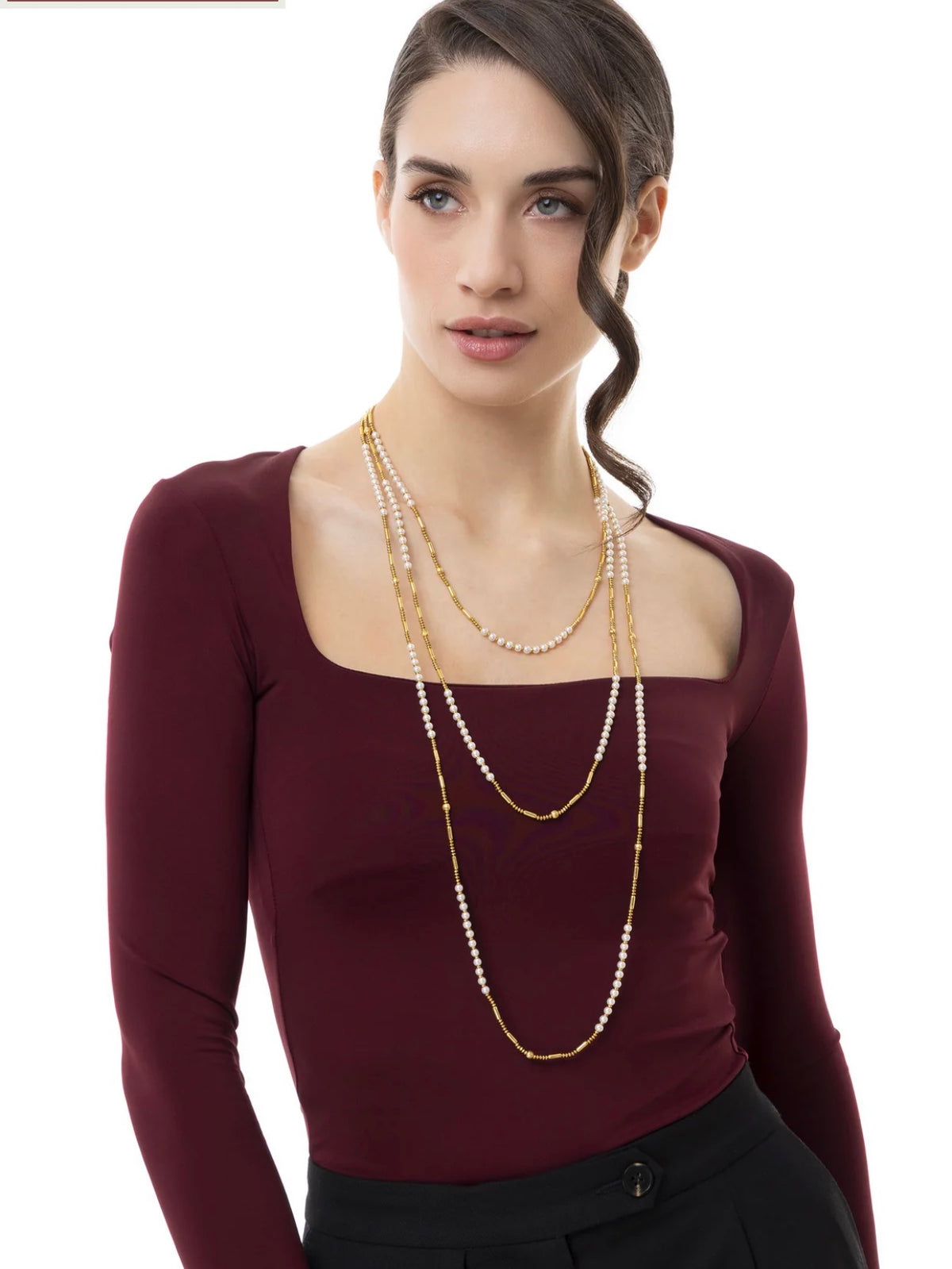 Collana Vestopazzo donna multigiro con perle