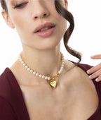 Collana Vestopazzo donna cuore con perle oversize