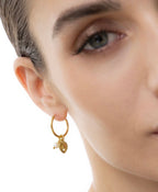 Orecchini Vestopazzo donna a cerchio con perle e charm cuore