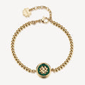 Bracciale Brosway donna Chakra Fortuna Quadrifoglio malachite gold