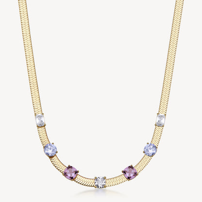 Collana Brosway donna Dreaming Snake gold e zirconi ametista