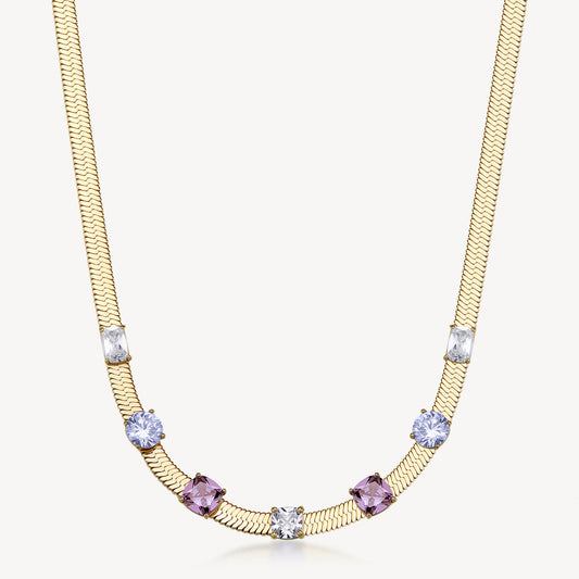 Collana Brosway donna Dreaming Snake gold e zirconi ametista