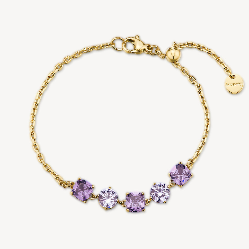 Bracciale Brosway donna Dreaming Zirconi ametista gold