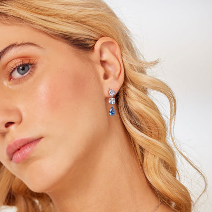 Orecchini pendenti Brosway donna Dreaming Tris Zirconi zaffiro