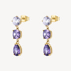 Orecchini pendenti Brosway donna Dreaming Gold con zirconi ametista