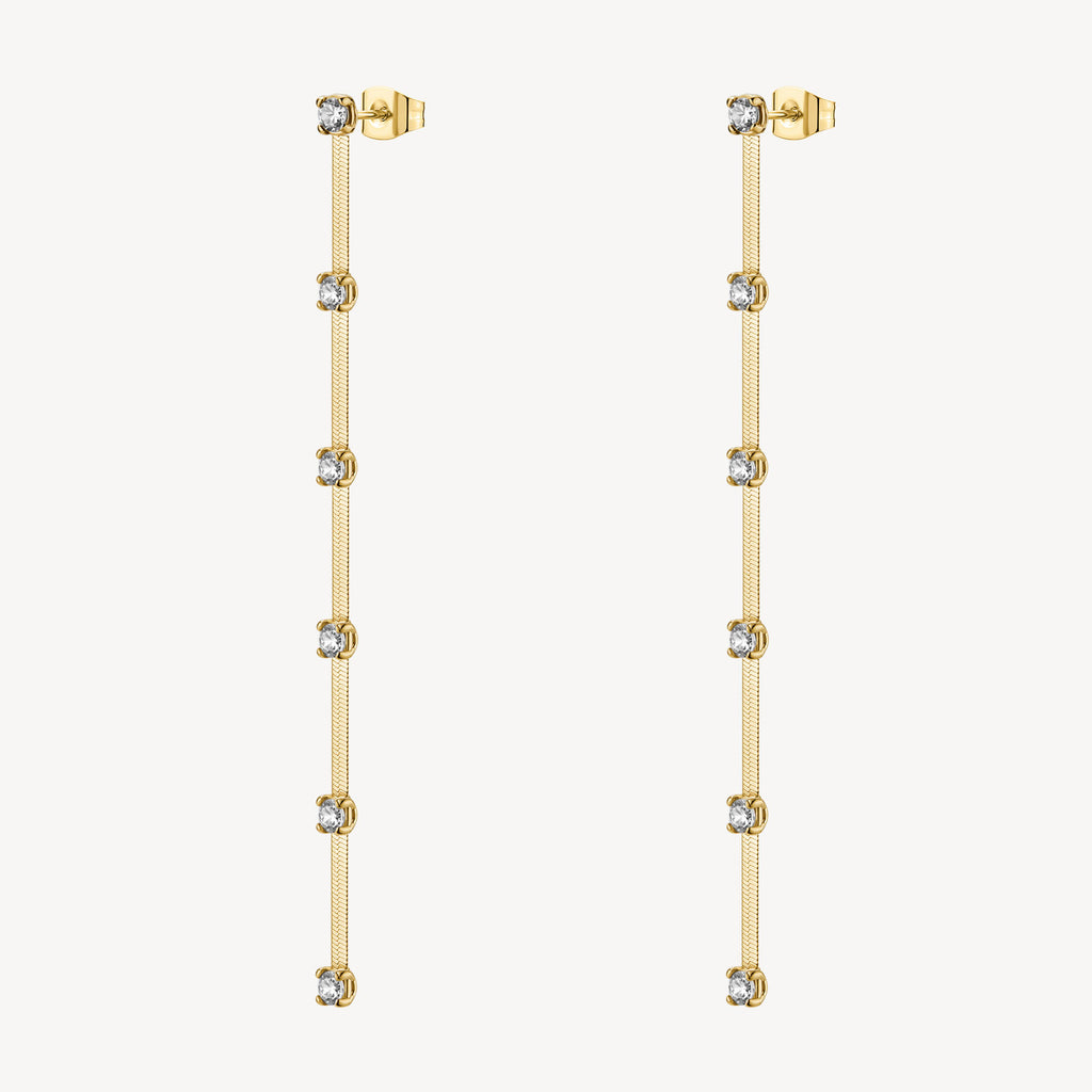 Orecchini pendenti Brosway donna Dreaming Snake gold con zirconi crystal
