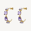 Orecchini a cerchio Brosway donna Dreaming Gold con zirconi ametista