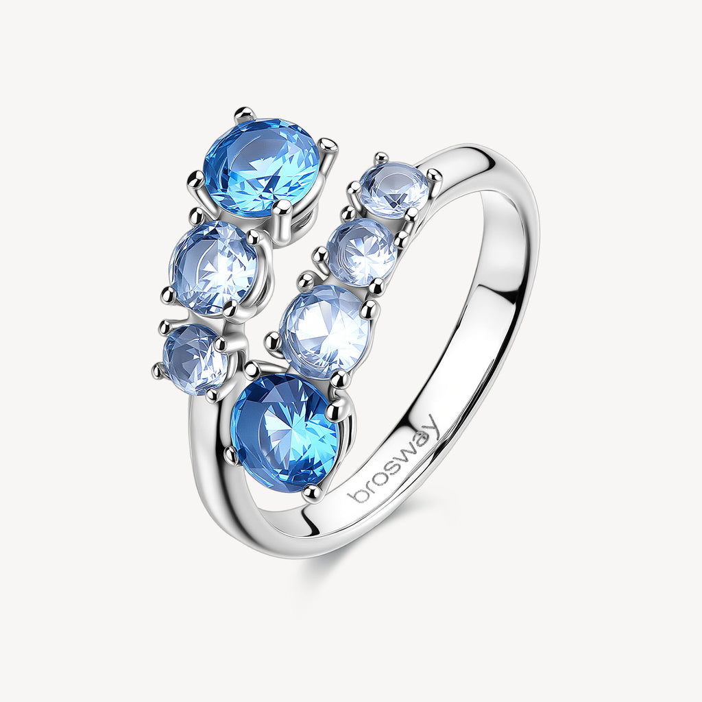 Anello Brosway donna Dreaming Contrarié con zirconi zaffiro