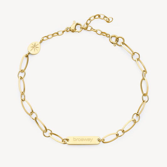 Bracciale Brosway Essential Catena ovale e piastrina gold