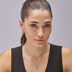 Collana Brosway donna Perfect Doppio filo goccia e cristallo