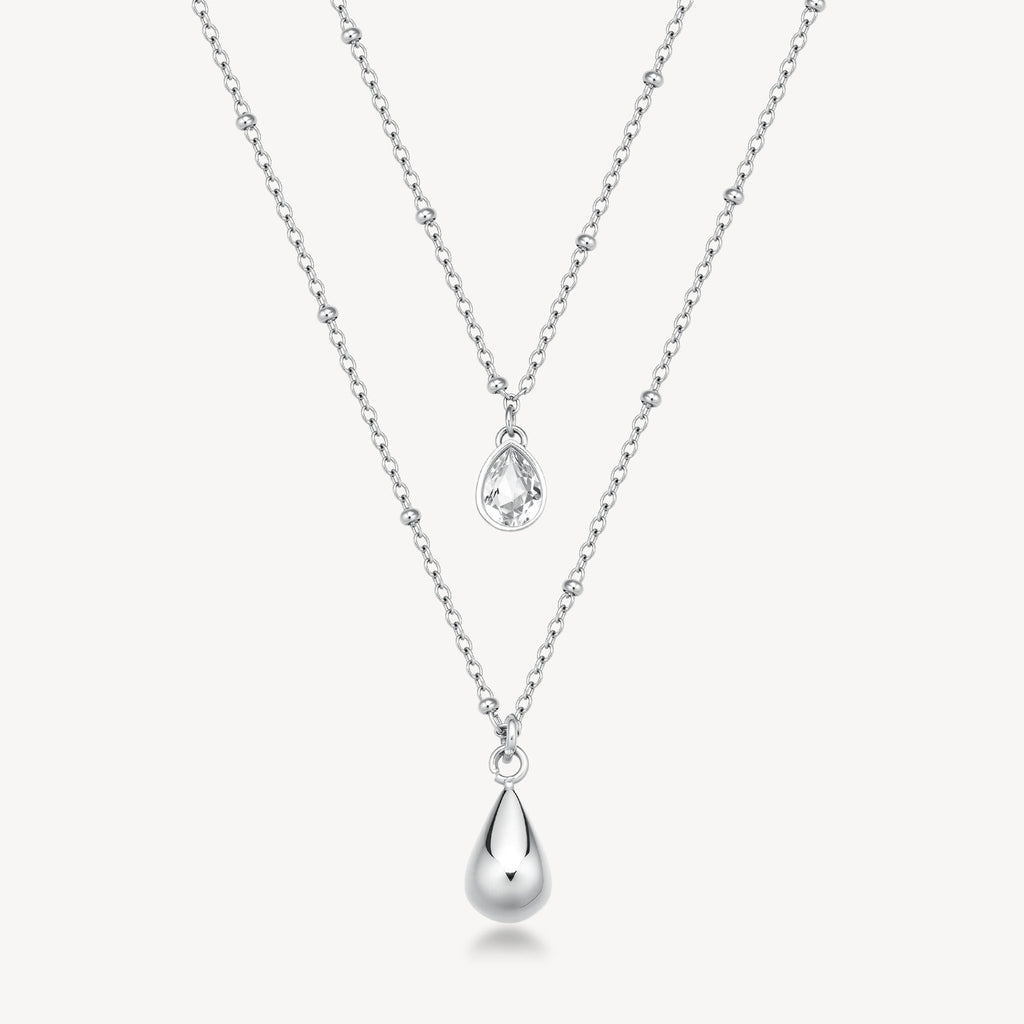 Collana Brosway donna Perfect Doppio filo goccia e cristallo
