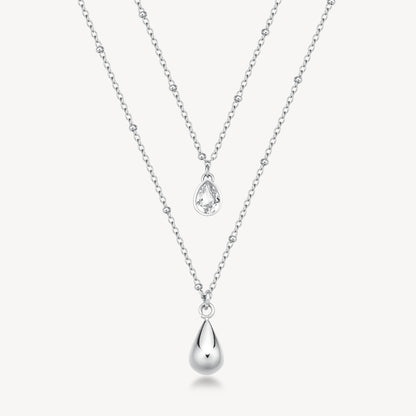 Collana Brosway donna Perfect Doppio filo goccia e cristallo