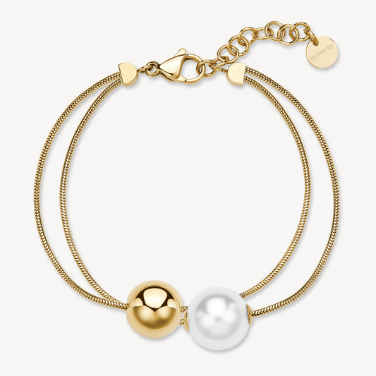 Bracciale Brosway donna Perfect Multifilo Sfera e perla conchiglia gold