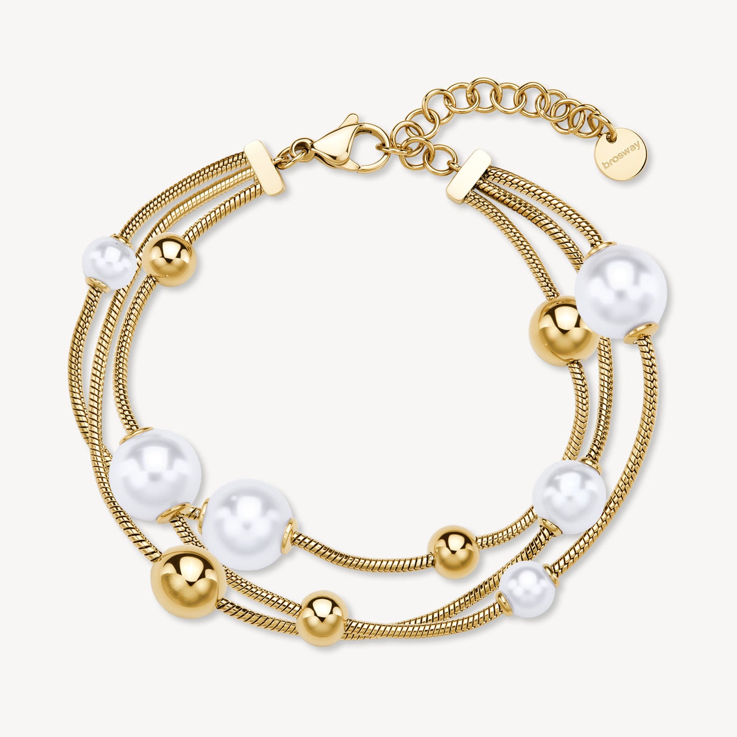 Bracciale Brosway donna Perfect Multifilo sfere e perle conchiglia gold