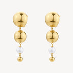 Orecchini Brosway donna Pendenti Perla e sfere gold