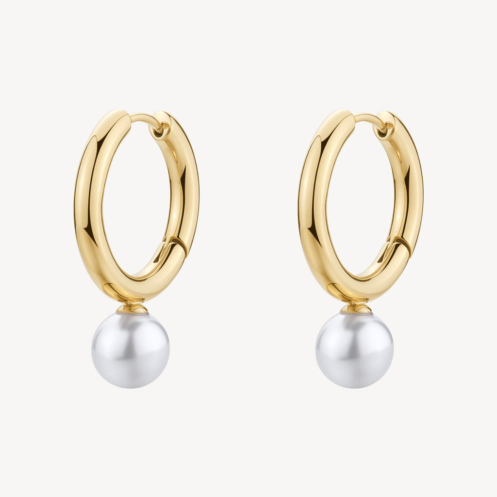 Orecchini Brosway donna Cerchio con perla gold
