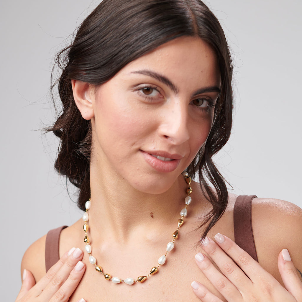 Collana Brosway donna Perfect Perle e gocce gold