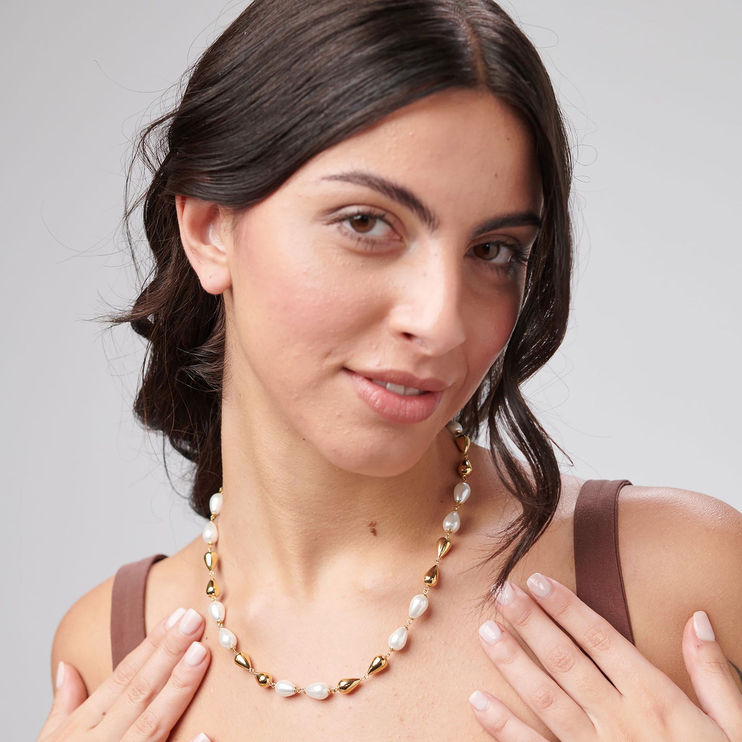 Collana Brosway donna Perfect Perle e gocce gold