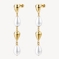 Orecchini pendenti Brosway donna Perfect Perle conchiglia e gocce gold