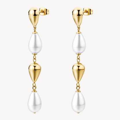 Orecchini pendenti Brosway donna Perfect Perle conchiglia e gocce gold