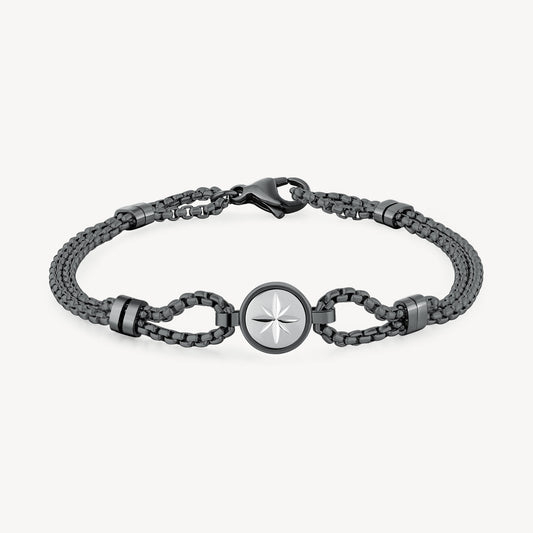 Bracciale Brosway uomo Poseidon rosa dei venti brunito