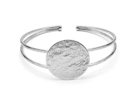 Bracciale rigido Vestopazzo donna Placca tonda martellata