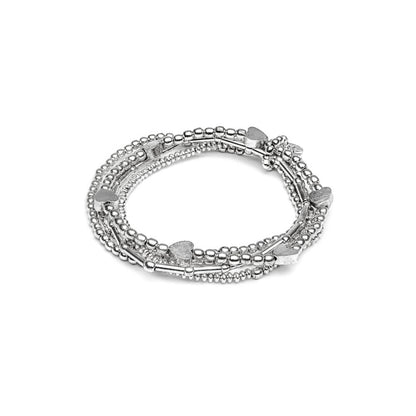 Bracciale elastico Vestopazzo donna Multifilo con cuori