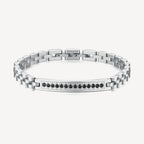 Bracciale uomo Brosway Riptide Piastrina con zirconi neri