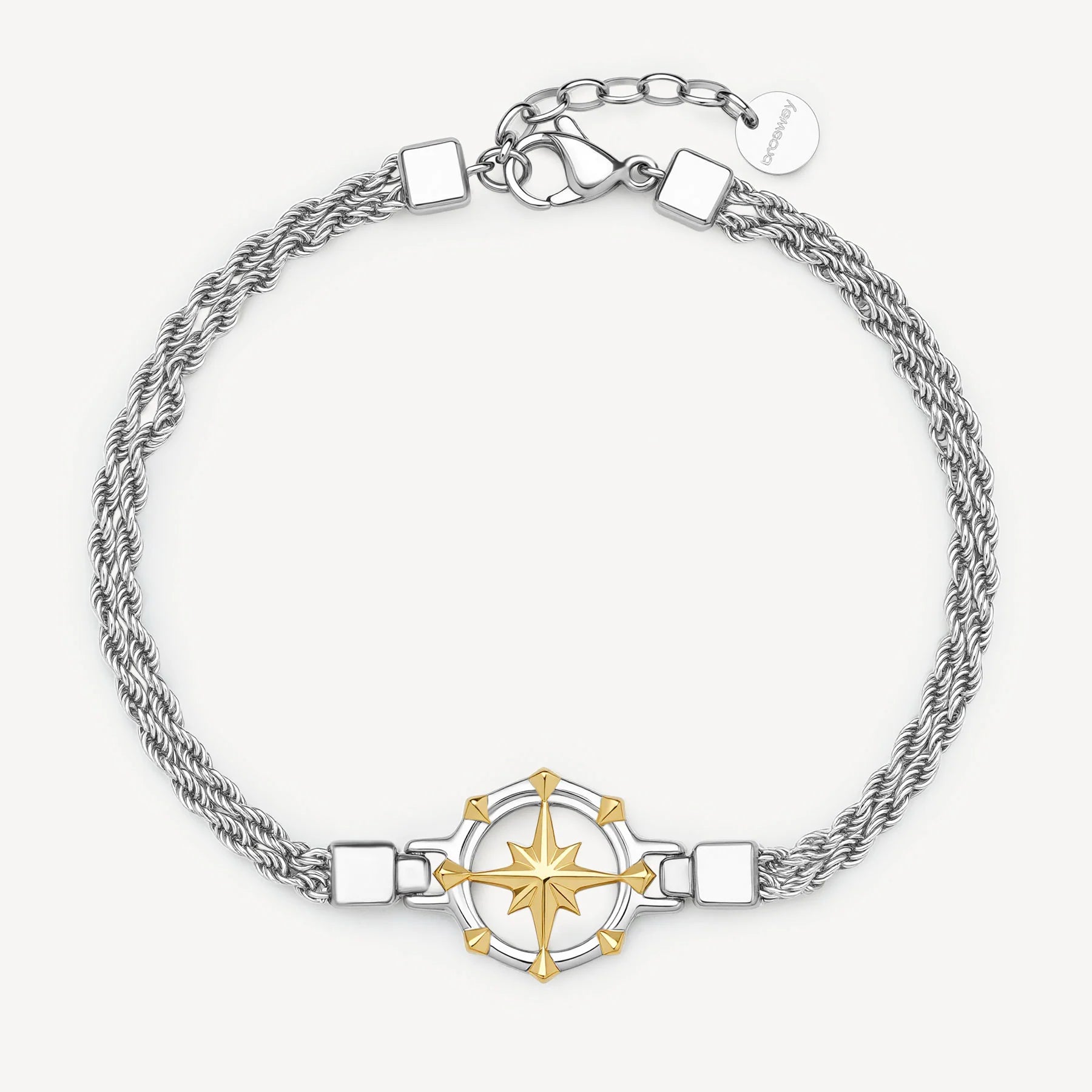 Bracciale uomo Brosway Seawolf Rosa dei venti bicolore