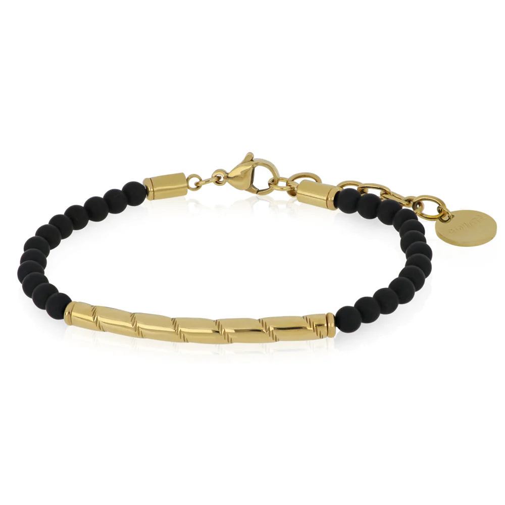 Bracciale Goyatè uomo Nakai Placchetta gold e onice