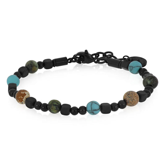 Bracciale Goyatè uomo Zephyr Turchese, paesina e crisopasio