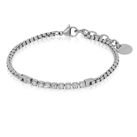 Bracciale Goyatè uomo Marivex catena e tennis bianco
