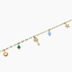 Cavigliera donna Kidult in acciaio dorato con charms estivi