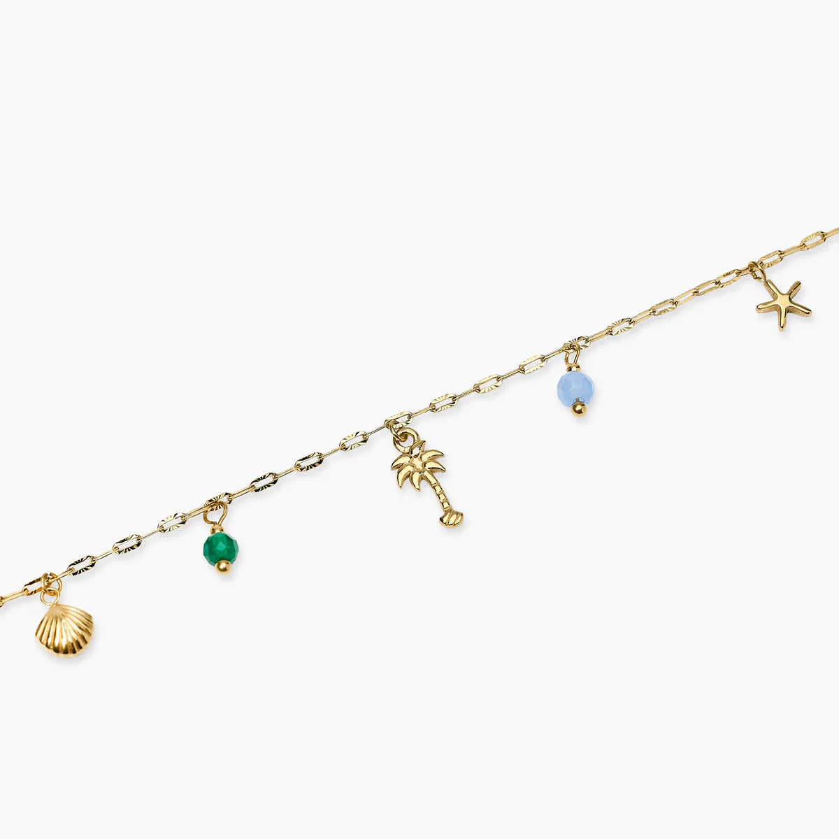 Cavigliera donna Kidult in acciaio dorato con charms estivi
