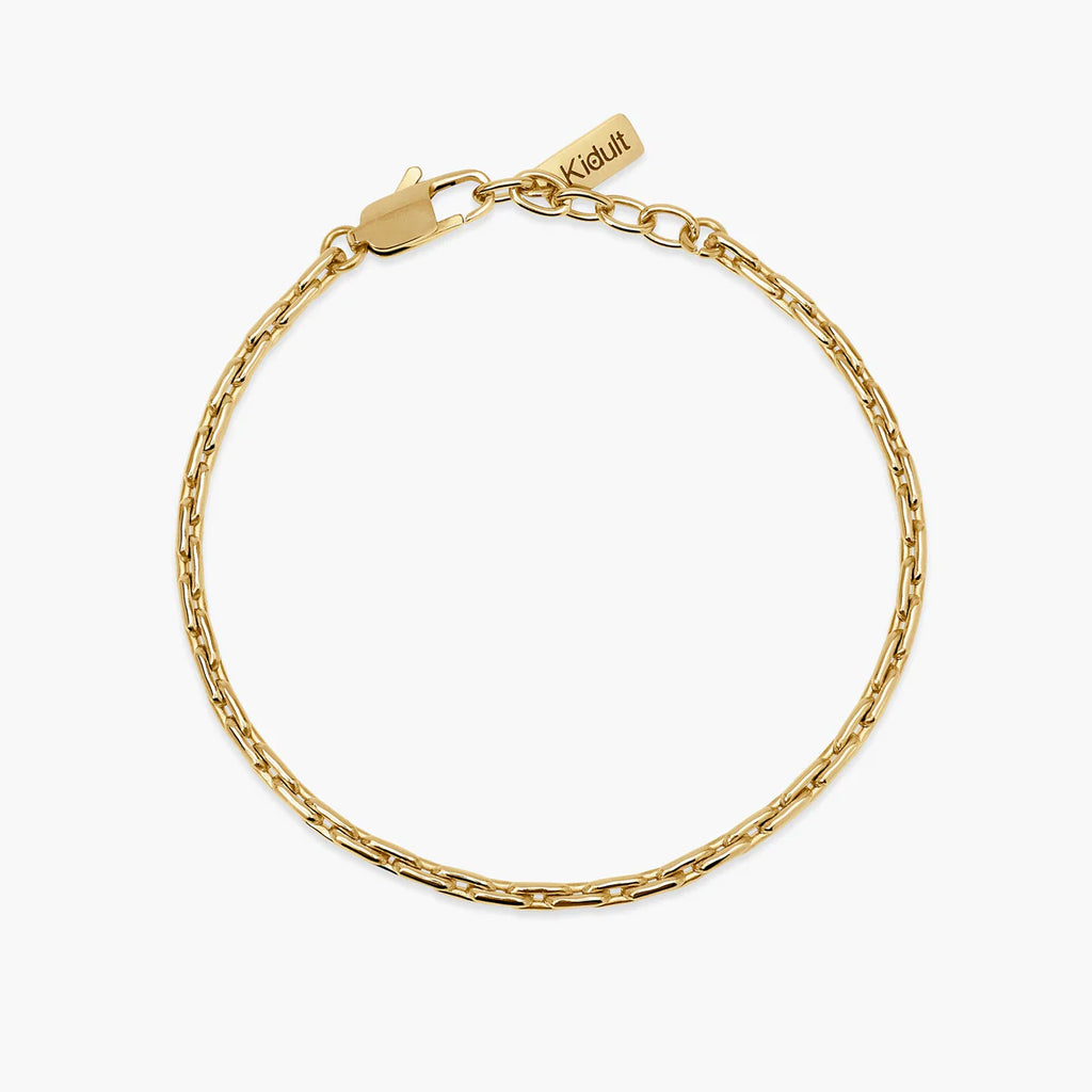 Bracciale Kidult uomo in acciaio dorato con maglie allungate