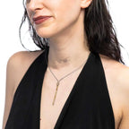 Collana Marlù a Y con nodo catena snake e catena serpentine