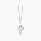 Collana Mabina uomo in argento con crocifisso cristiano ortodosso