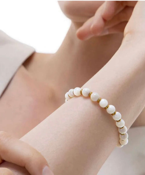 Bracciale elastico Vestopazzo Sfere in madreperla