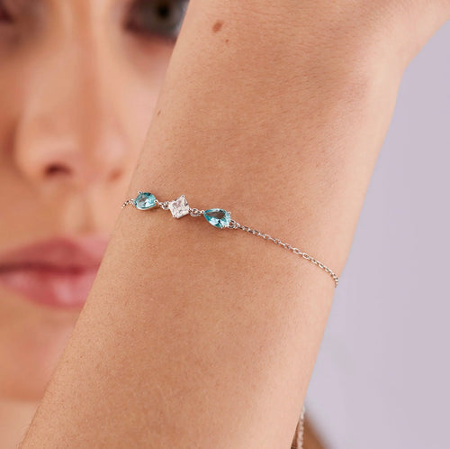 Bracciale argento Fancy Aqua green