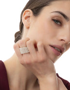 Anello Vestopazzo donna regolabile fascia a fisarmonica con microperle