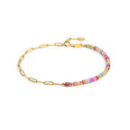 Bracciale Marlù donna con perline colorate e catena a maglia larga